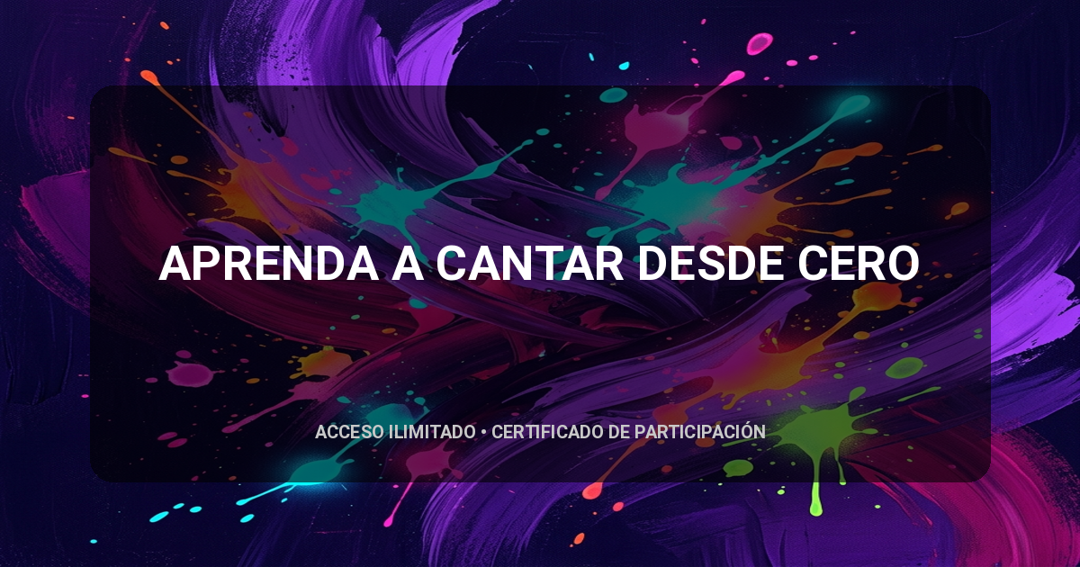 APRENDA A CANTAR DESDE CERO