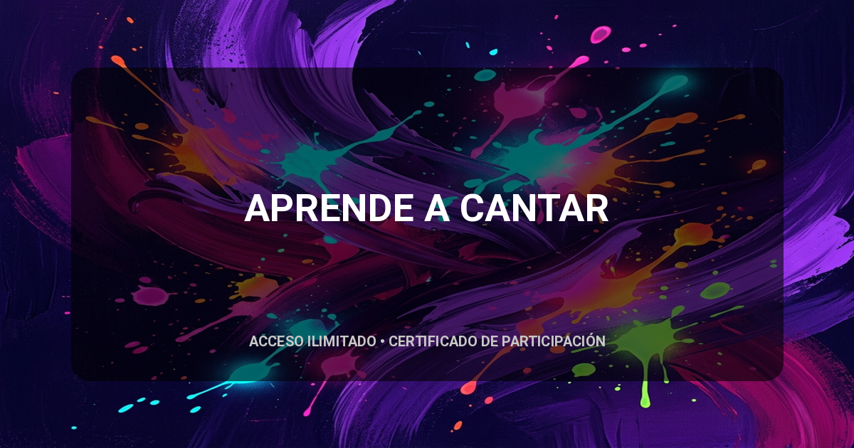 APRENDE A CANTAR