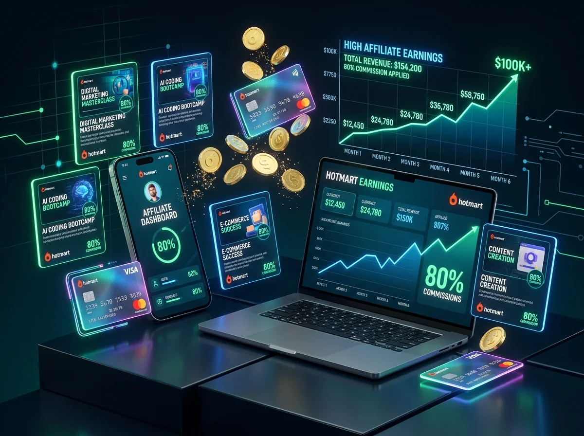 Gráfica de Ganancias y Comisiones del 80% en Hotmart